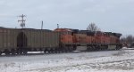 BNSF coal train DPUs